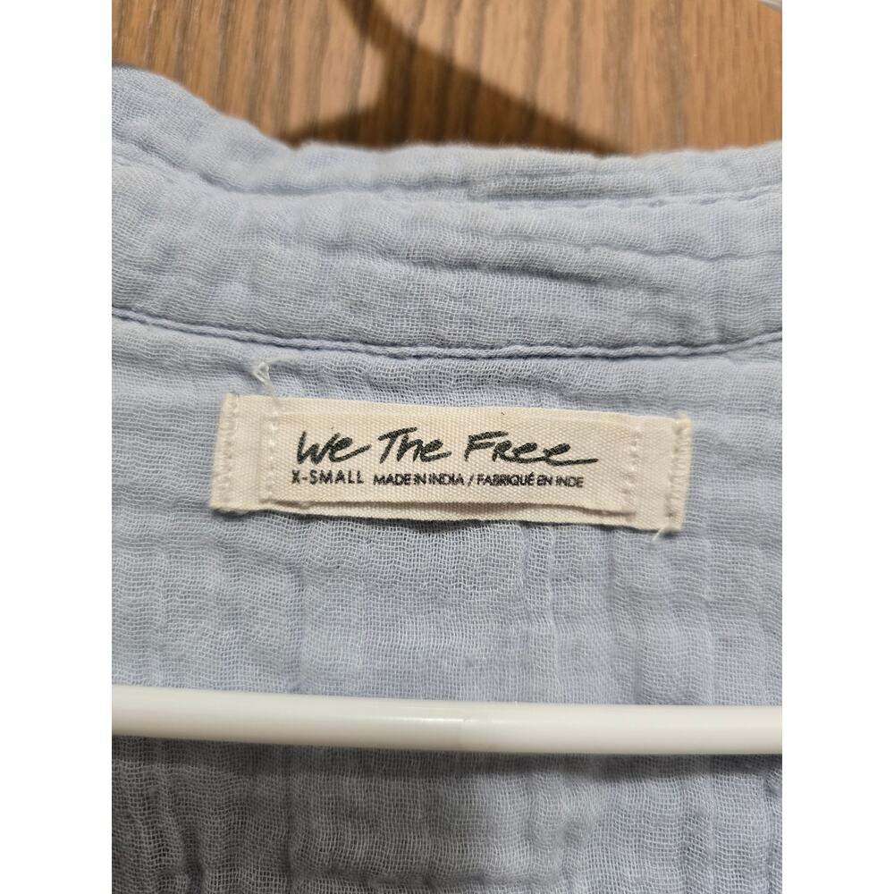 Free People We The Free XS Happy Days Gauze Distressed Crop Top Shirt - Picture 3 of 7